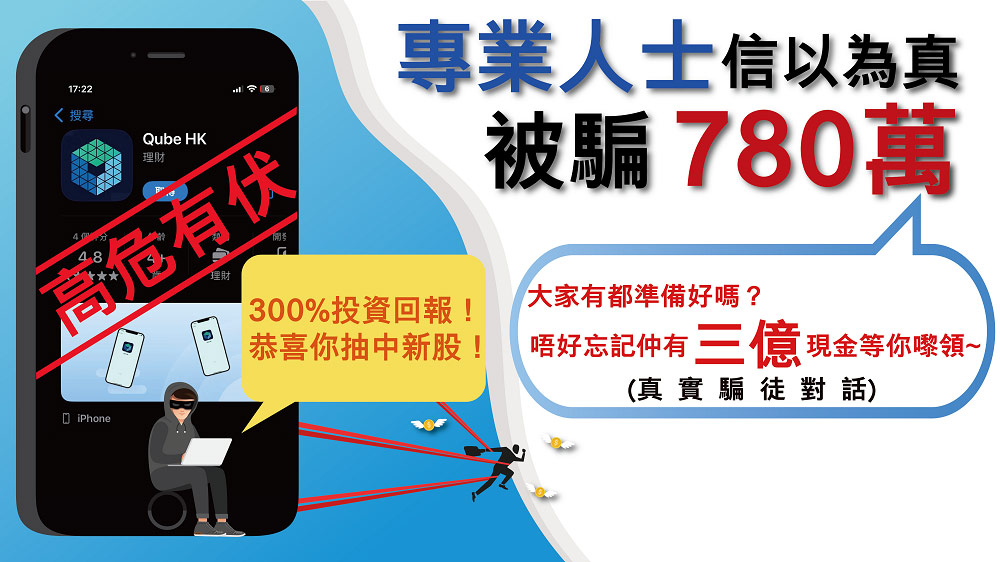 300%回報引誘專業人士被騙780萬